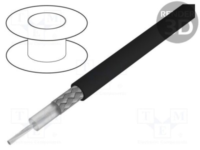 Cablu coaxial RG-H58C/U litat cu PE negru 5,4mm - HELUKABEL foto