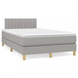 Cumpara ieftin Pat box spring cu saltea, gri deschis, 120x200 cm, textil