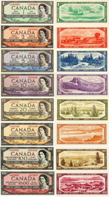 REPRODUCERI lot 8 banknote Canada1954 With Devil&amp;#039;s face foto