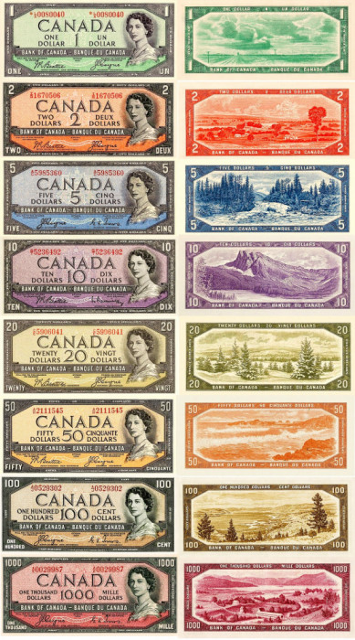 REPRODUCERI lot 8 banknote Canada1954 With Devil&#039;s face