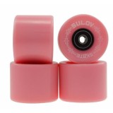 Cumpara ieftin Roti skateboard roz 60x45 mm cu rulmenti ABEC 7, set 4 buc
