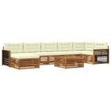vidaXL Set de canapele de exterior cu pernă 8 pcs Natural și Crem 3383653
