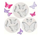 Set 3 forme din silicon pentru decor Fluturasi, 5.5x1 cm