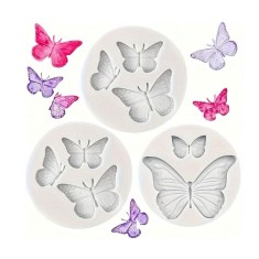 Set 3 forme din silicon pentru decor Fluturasi, 5.5x1 cm