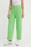 American Vintage pantaloni de trening culoarea verde, neted, IZU05AH24
