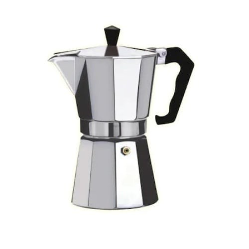 Cafetiera Espressor FOXMAG24, Capacitate 150ml, Aproximativ 3 cesti, Diametru 8cm, Compatibila pe Aragaz, Cromata, Aluminiu, Argintie