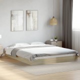 VidaXL Cadru pat fără saltea stejar sonoma, 160x200 cm, lemn prelucrat
