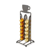 Suport metalic pentru capsule de cafea &ndash; 28 capsule Nespresso &ndash; 125 x 115 x 340 mm &ndash; negru mat Best CarHome
