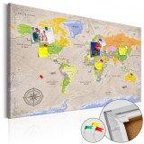 Cumpara ieftin Tablou din plută - Maps: Vintage Style [Cork Map] 120x80 cm