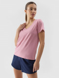 Tricou unicolor pentru femei - roz, 4F Sportswear