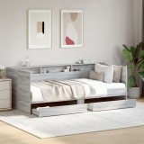 VidaXL Pat de zi cu sertare fără saltea, gri sonoma, 90x190 cm 3280858