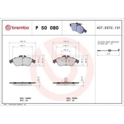 Placute frana Mercedes Sprinter (B901 B902) 01.95-05.06, Sprinter 3-T Box (B903) 01.95-05.12, Sprinter 3-T Bus (B903) 01.95-05.12, Sprinter 3-T (B903 foto