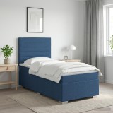 Cumpara ieftin Pat cu arcuri LED si saltea albastru 90 x 200 cm Tesatura