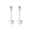 Cercei Argint 925 Inimă Romantică, Zirconia Cubic, 2.5cm, Argintboutique, ARG325G