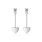 Cercei Argint 925 Inimă Romantică, Cubic Zirconia, 2.5cm, Argintboutique