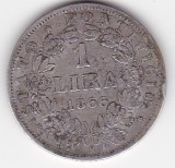 Vatican Papal States 1 Lira 1866 Pius IX Large bust PON MAX