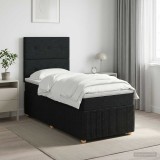 Cumpara ieftin Pat boxspring cu saltea cu headboard Negru 80 x 200 cm Tesatura