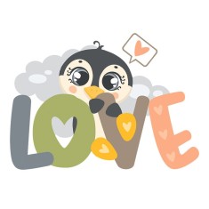 Sticker decorativ Pinguin, Multicolor, 72 cm, 3182ST foto