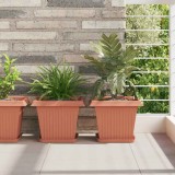 vidaXL Vază pătrată pentru flori 6 pcs Roșu cărămidă 43 x 43 x 33.5 cm 42020330