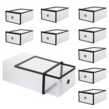 Set 10 cutii transparente pentru organizarea pantofilor, 33x23x13 cm