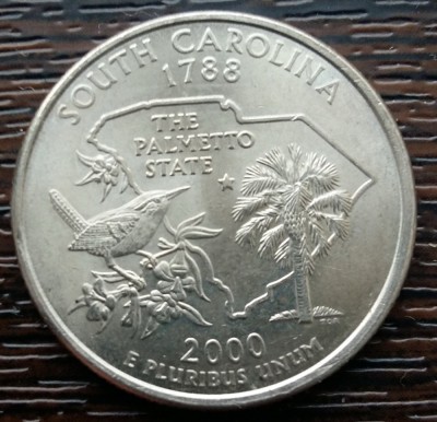 (M2377) MONEDA SUA - QUARTER DOLLAR 2000, LIT. P - SOUTH CAROLINA foto