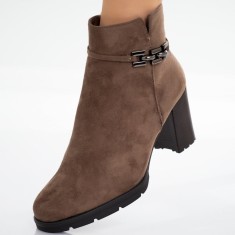 Ghete Dama Imblanite Kaki din Piele Ecologica Intoarsa Maivela, 40