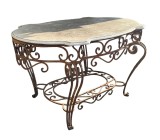 Masa antica de gradina fier forjat cu blat din marmura WIF120