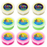 Cumpara ieftin Pachet 9 plastiline, 3 culori - alb fosforescent, verde neon, roz neon pentru creatii handmade si activitati educationale, 18 g fiecare