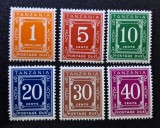 Tanzania 1967 - Set Complet 6 Timbre de Taxă Poștală &bdquo;Cifre Tipografice / Postage Due&rdquo; -CLF1