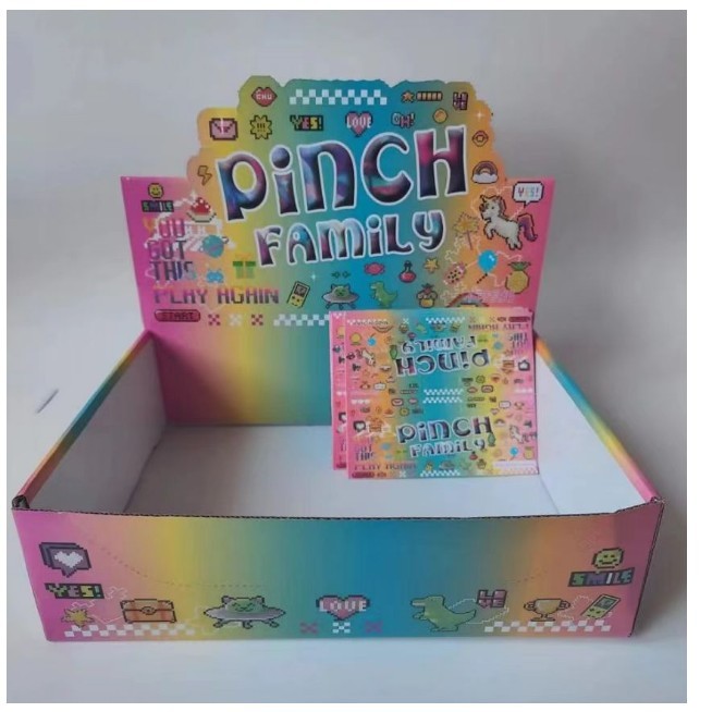 Ambalaj pentru jucarii antistres squishy, flippy, cu revenire lenta, pinch family, multicolor