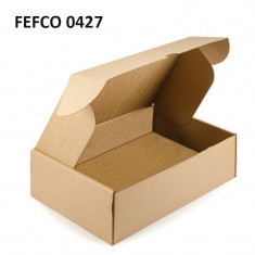 Cutii carton personalizate cu autoformare, KRAFT microondula E 360g natur, FEFCO 0427 foto