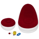 Set fotoliu/taburet gonflabil, AMRINUGL, design ergonomic, rosu, 116x98x83cm / 62x62x31cm