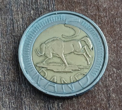 C50 - Moneda foarte veche - 5 rand - Africa de Sud - 2004 foto