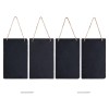 Set 4 Etichete Ardezie Navaris 15x25cm, Negru, Compozit, Gradina, Decorativa, Reutilizabile + 2 Creioane