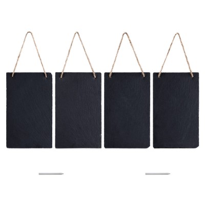 Set 4 Etichete din ardezie pentru agatat Navaris, 15 x 25 cm, 53849.02 foto