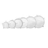 Capace reutilizabile flexibile silicon, MAKS, set 6 bucati, extensibile, dimensiuni diferite, inlocuitor folie