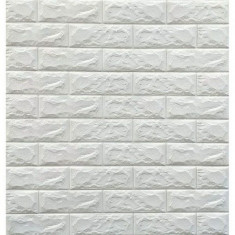 Tapet autoadeziv 3D Alb design perete modern caramida in relief pentru interior