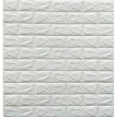 Tapet autoadeziv 3D Alb design perete modern caramida in relief pentru interior