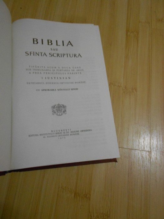 BIBLIA IUSTINIAN - 1975 FACTURA,GARANTIE