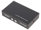 Hub USB 2.0 Negru cu 2 Porturi USB A și B