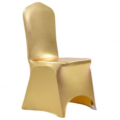 vidaXL Huse elastice pentru scaun, 6 buc., auriu