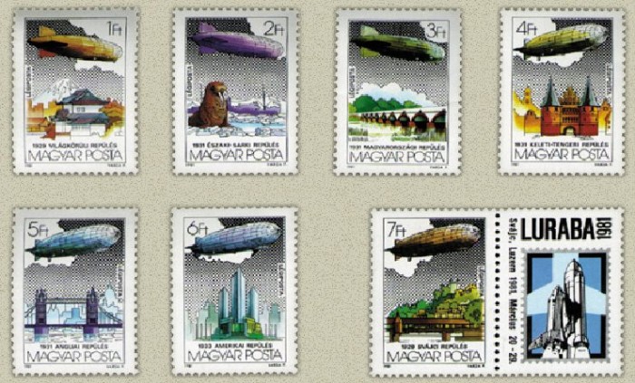 Ungaria 1981 - Zeppelin, serie neuzata