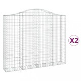 Cumpara ieftin Cosuri gabion arcuite 2 buc, 200x30x160/180 cm, fier galvanizat