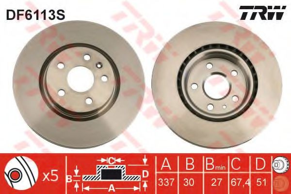 Disc frana OPEL INSIGNIA Combi (2008 - 2016) TRW DF6113S