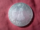 Moneda 500 lei 1941 Stefan cel Mare - cal. Buna - cu lovituri pe muchie , 25g argint 835