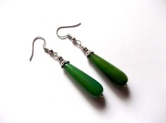 cercei agate verde crud 46288 foto