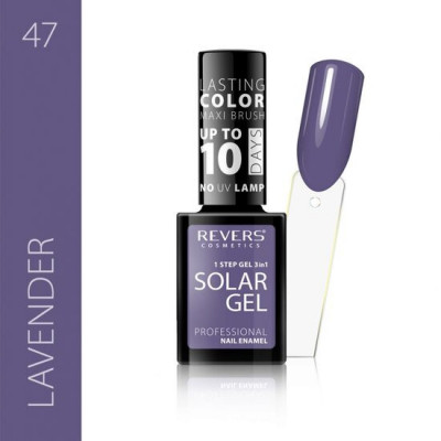 Lac de unghii Solar Gel, Revers, 12 ml, mov , nr 47, lavander foto