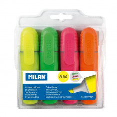 Set 4 Markere Evidentiatoare MILAN, Varf de 2-5 mm, Marker Evidentiator, Markere, Markere Colorate, Markere Multicolore, Marker cu Vopsea, Marker pent