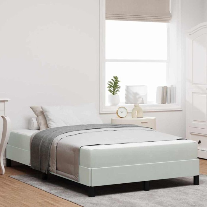 vidaXL Pat boxspring cu saltea Gri deschis 120 x 200 cm Catifea 3398683