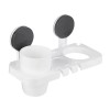 Suport depozitare baie, multifunctional, prindere cu ventuza, din ABS, alb